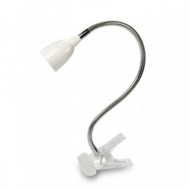 LED stolní lampička s klipem, 2.5W, 3000K, bílá