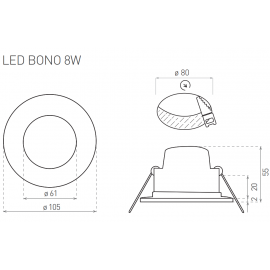 LED bodovka 230V BONO-R 11cm, 8W, 560lm, 3000K, IP65, bílá