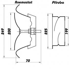 Talířový ventil-anemostat přívodní kov 200 AM200PFR