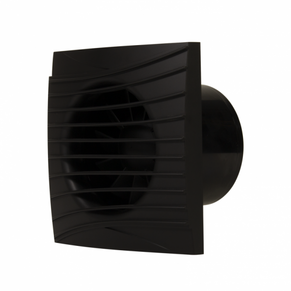 Ventilátor DALAP 125 DARK tichý se zpětnou klapkou, černý