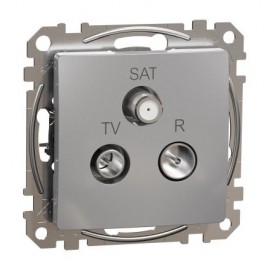 Zásuvka SEDNA Design TV+R+SAT koncová, aluminium