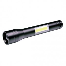 LED baterka 150+120lm, 3W+COB, černá, 2xAA