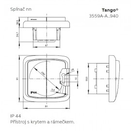 Venkovní vypínač č.6 ABB TANGO 3559A-A06940 H hnědý, IP44