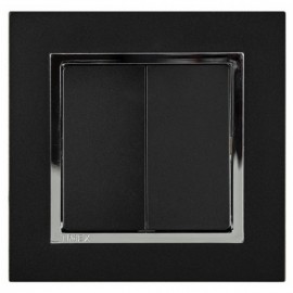 Vypínač Opus Premium č.5 sériový - kompletní, černá matná / chrom