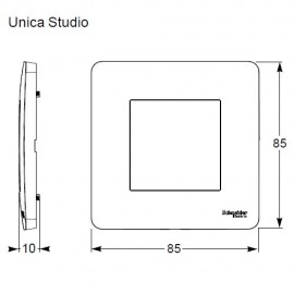 Krycí rámeček UNICA STUDIO jednonásobný, aluminium