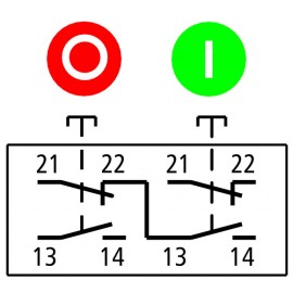 Skříňka se dvěma tlačítky I+O 2NO/2NC EATON M22-I2-M1