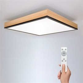 LED stmívatelné stropní svítidlo s dálkovým ovladačem 45x45cm, 40W, 3000lm, dekor dřeva