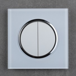 Ukázka instalace - skleněný rámeček ELHARD RONDO jednonásobný, bílý