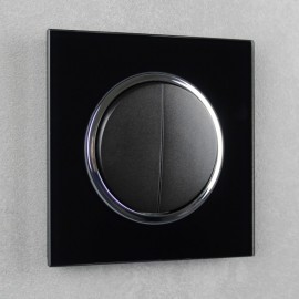 Vypínač se skleněným rámečkem ELHARD RONDO č.5, antracit / černá