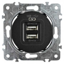USB zásuvka ELHARD RONDO 2xUSB-A 5V/3.1A, antracit
