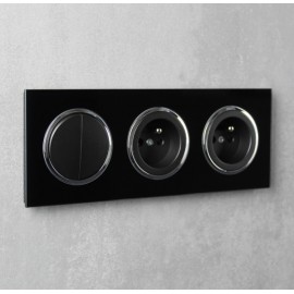 Skleněný rámeček ELHARD RONDO trojnásobný, černý - ukázka instalace