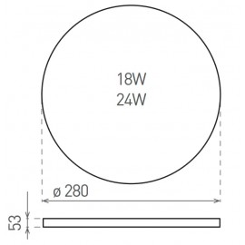 LED stropní svítidlo SMART-R 28cm, 18W, 1200lm, 3000K, IP44