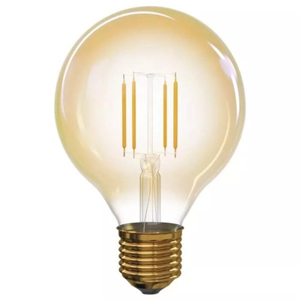 LED žárovka VINTAGE G95, E27, 4W, 2200K, 470lm - teplá bílá