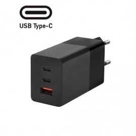 Rychlonabíječka USB A+C 65W GaN, 1xUSB-A, 2xUSB-C