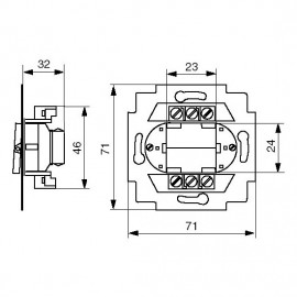 Přístroj - trojpólový vypínač ABB 1011-0-0816 CZ - rozměry