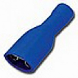 Faston zásuvka 6,3 mm modrá pro kabel 1,5-2,5mm2 plná izolace