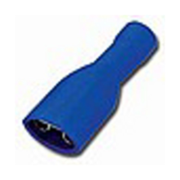 Faston zásuvka 6,3 mm modrá pro kabel 1,5-2,5mm2 plná izolace