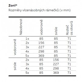 Rámečky ABB ZONI - rozměry