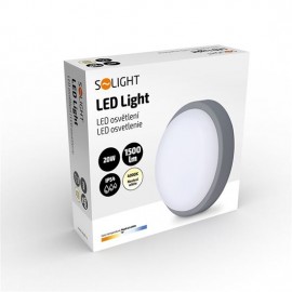 LED svítidlo WO750-G 20cm, 20W, 1500lm, 4000K, IP54, šedé