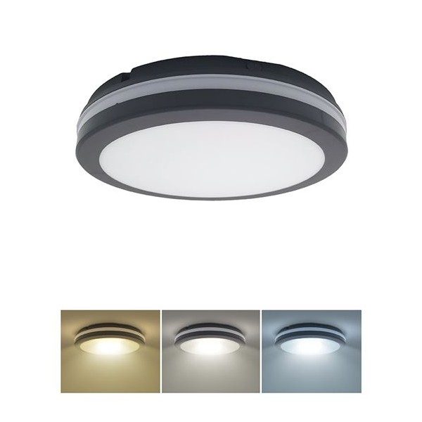 LED stropní svítidlo s nastavitelnou CCT, 30cm, 18/22/26W, 2210lm, IP65
