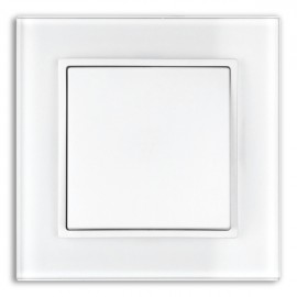 Vypínač ELHARD VERA GLASS č.1 matná bílá / sklo, kompletní