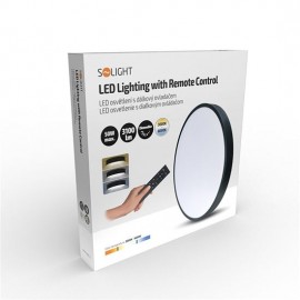 LED stmívatelné stropní svítidlo s dálkovým ovladačem Ø40cm, 50W, 3100lm, CCT, černá