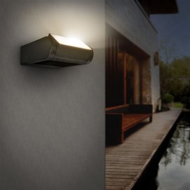 LED venkovní nástěnné světlo CROTONE s naklápěcí hlavou, 7W, 450lm, 3000K, černé, IP54