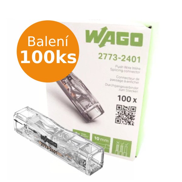 WAGO svorky průběžné 2773-2401, 2x4mm2 - balení 100ks