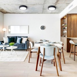 LED panel 17cm, 12W, 900lm, CCT 3000-6000K, černý