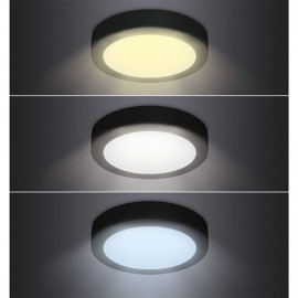LED panel 17cm, 12W, 900lm, CCT 3000-6000K, černý