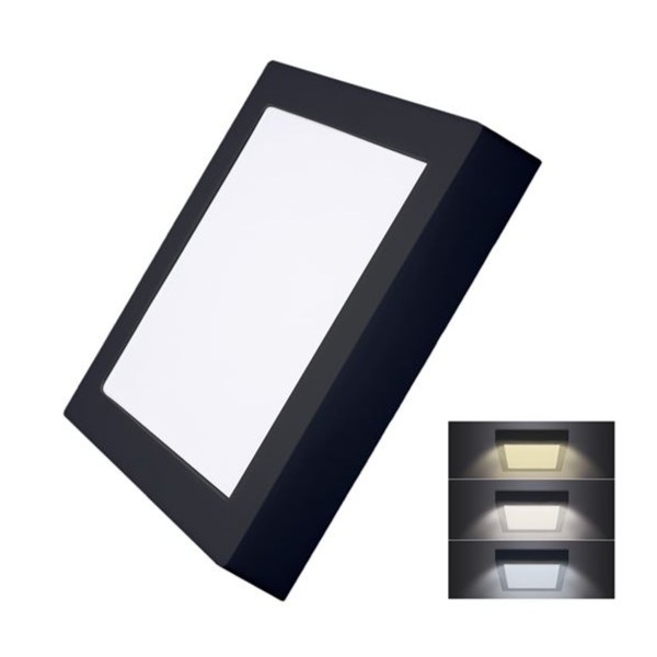 LED panel 22,5x22,5cm, 18W, 1530lm, CCT 3000-6000K, černý