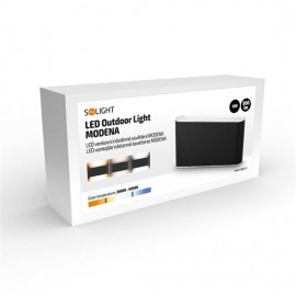 LED venkovní světlo MODENA černé, 12W, 800lm, CCT, IP54, nástěnné