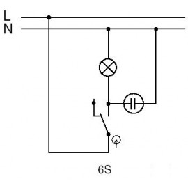 Vypínač s průzorem ABB SWING č.6So střídavý - schodišťový bílý