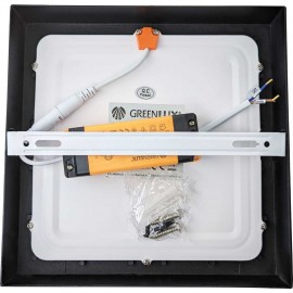 LED panel přisazený FENIX-S 17x17cm, 12W, 2800K, černá