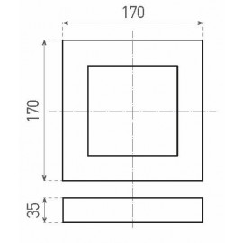 LED panel přisazený FENIX-S 17x17cm, 12W, 3800K, černá